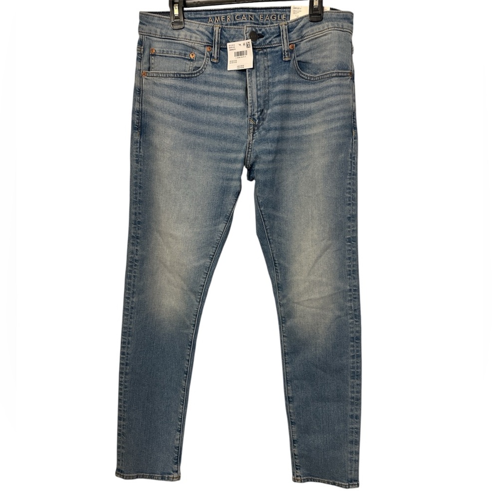 American Eagle Outfitters Men's Light Blue Skinny Jeans